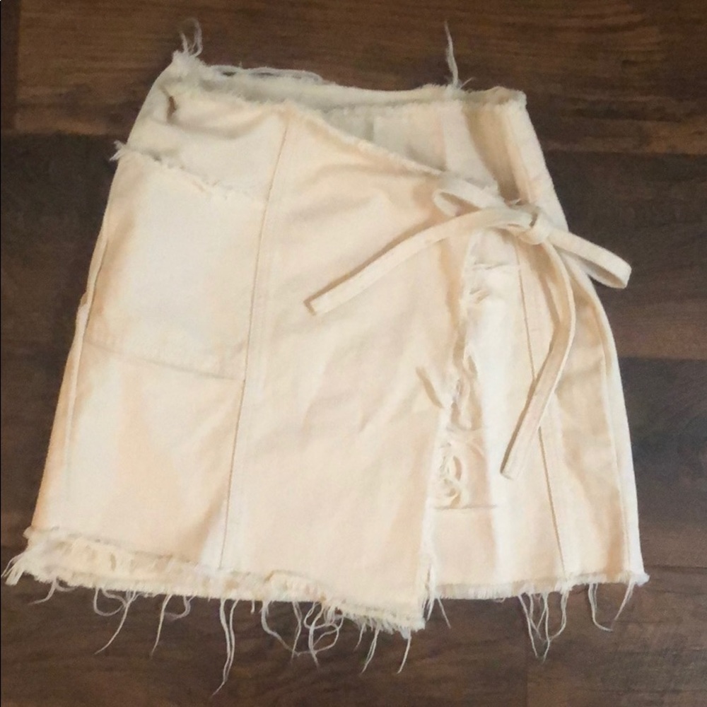 Cream wrap skirt